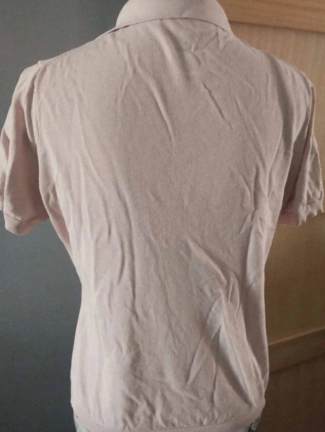 Polo de manga corta rosado, seda/algodón, Rodier, T42 – photo 4